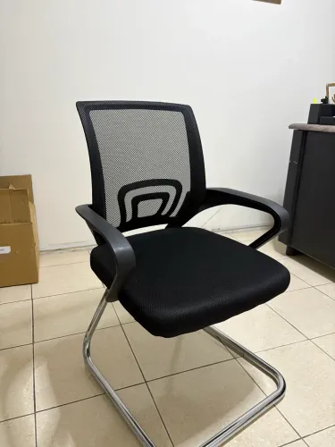 Cadeira Manchester Fixa Preto Base Cromada Em S