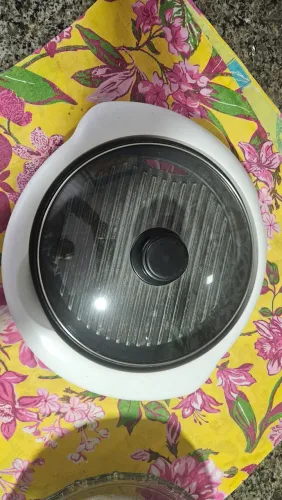  *LER INFORMAÇÕES ADICIONAIS* Grill Eletrico Redondo Com Tampa De Vidro 110v Funcionando