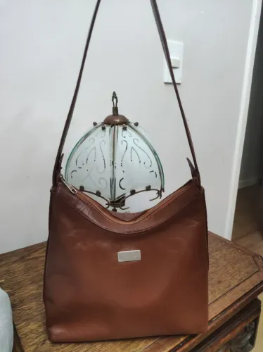 Bolsa mister cat couro marrom