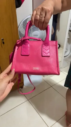 bolsa schutz agnes baby tote couro rosa