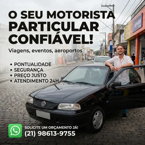 Motorista Particular de Confiança no Rio de Janeiro - Viagens, Eventos e Aeroportos (24h)
