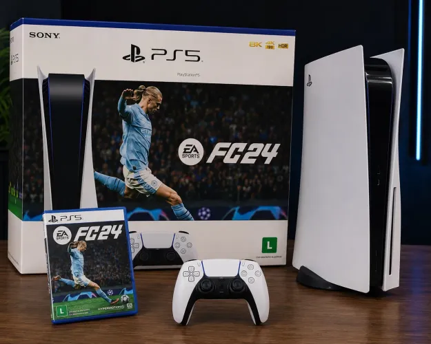 PS5 FAT | Leitor | 1TB SSD | 1 Controle | Caixa | 1 Jogo