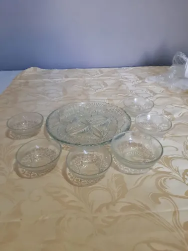 Jogo sobremesa de vidro cristal