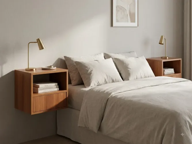   Mesas de cabeceira, Suspensos 100% MDF | Italian Noce