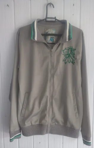 Jaqueta Bomber Cinza e Verde Tamanho M