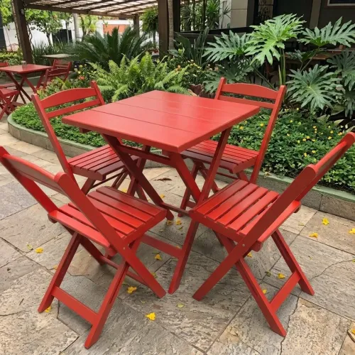 Conjuntos de mesa com cadeiras dobráveis