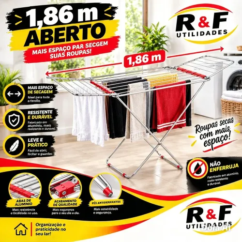 Secador de Roupa de Chão com Abas
