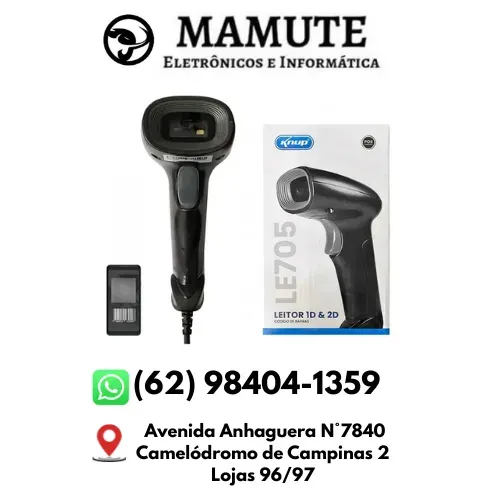 Leitor Cod Barras Knup Le705 2d Qr Code 1d Boletos Cabo Usb