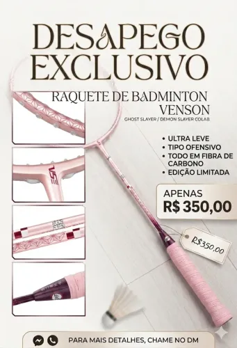 Raquete Badminton carbono Demon Slayer 