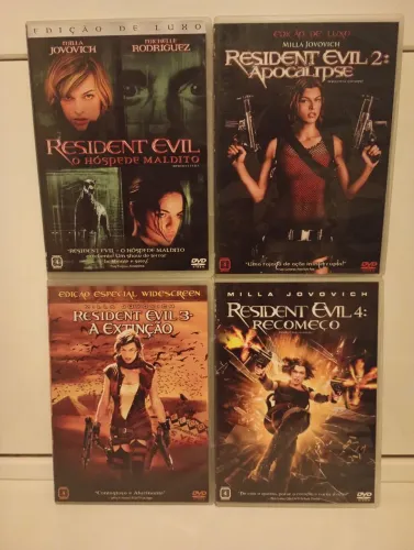 4 DVDS DA FRANQUIA RESIDENT EVIL ORIGINAIS