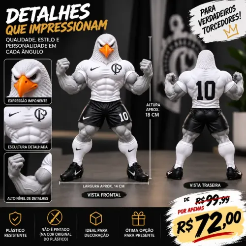 Mascote Time Decoração Futebol Gamer