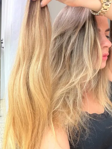 Mega hair fio humano