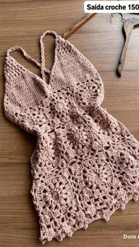 Vestido saida de praia em crochê
