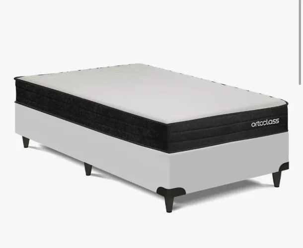 Cama box e colchão D45 Ortoclass (108x198 - Tamanho Viúva)