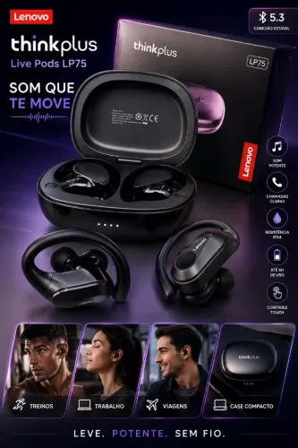 Fone bluetooth a prova d água com suporte na orelha 