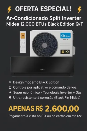 Ar condicionado Midea Black 12000 Btus.