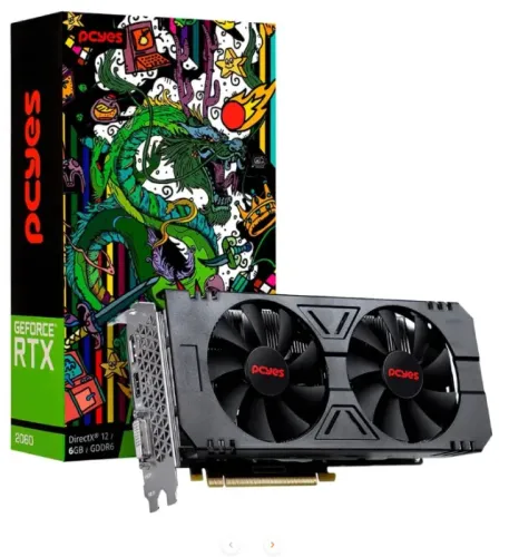Placa de Vídeo PCyes NVIDIA RTX 2060 Graffiti Series, 6GB, GDDR6, Preto