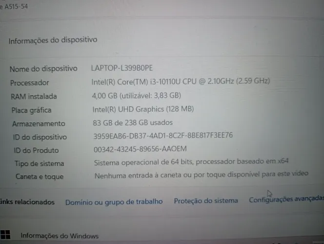 Notebook Acer i3