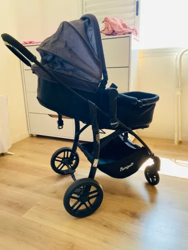 Kit bebê conforto e Carrinho de bebê Burigotto covert dark gray