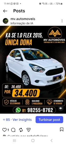 Ford KA 1.0 Se/se Plus Tivct Flex 5P 2015