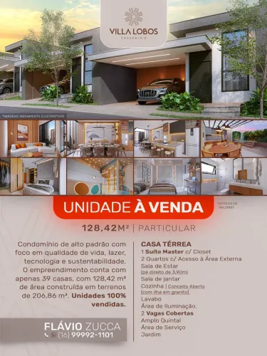 Casa de condomínio para venda possui 128 metros quadrados com 3 quartos