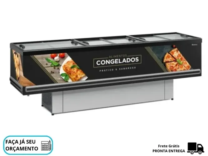 Ilha para Congelados Vidro Reto 3M Gelopar