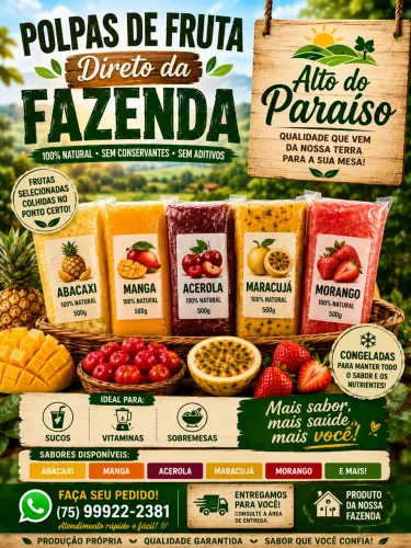 Polpa de fruta de 1kg direto da fazenda