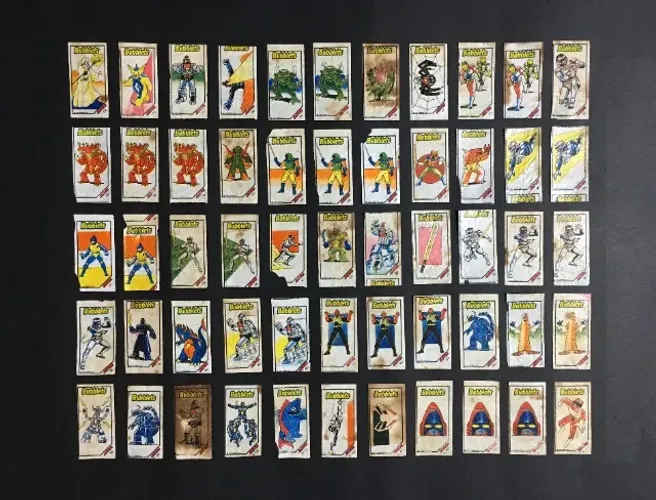 Lote com 55 Figurinhas Jaspion & Changeman Originais Chiclete Bubblets Anos 80
