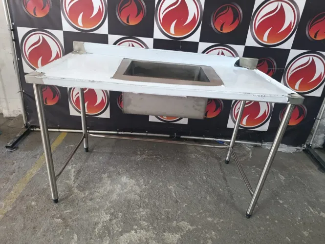 Pia industrial 1 cuba central nova toda no aço inox temos a pronta entrega