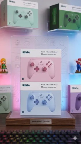Controle 8BitDo Ultimate C Bluetooth para Nintendo Switch - Precisão e Estilo Premium