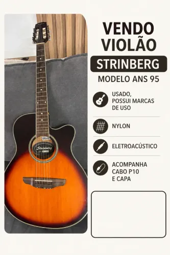 Violão Eletroacústico Strinberg ANS95 Flat
