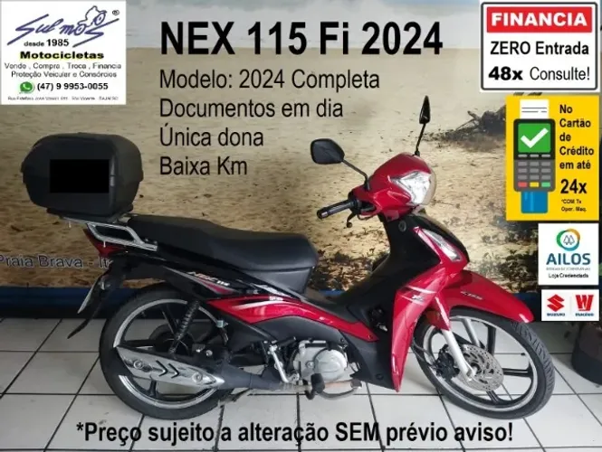 Suzuki Haojue NEX 115 Fi 2024 # Completa, Única Dona, Km 5.079 # Financia até 48x. Consult