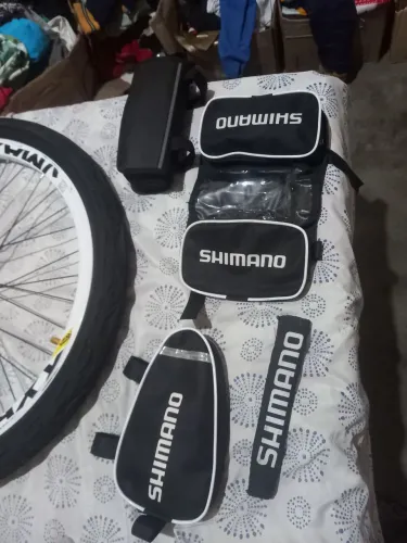 Guidão completo , garfo ,kit de bolsa Shimano completo 