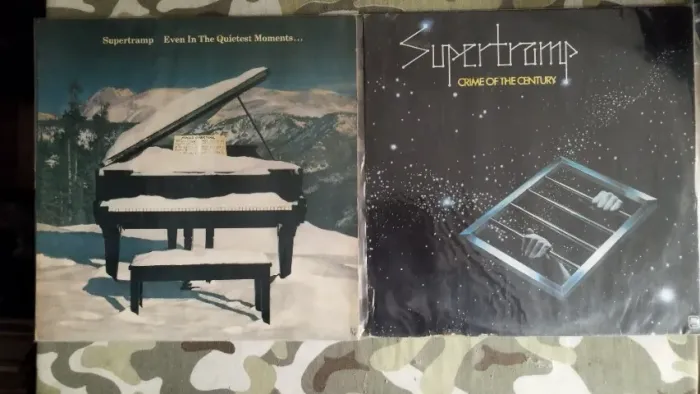 LOTE 2 LPs Vinil Supertramp Crime Of The Century (1987) mais Even In The Quietest Moments