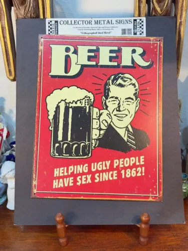 PLACA EM METAL BEER.