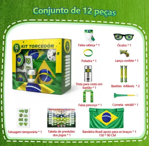 Kit Torcedor Brasil - Loja PW STORE