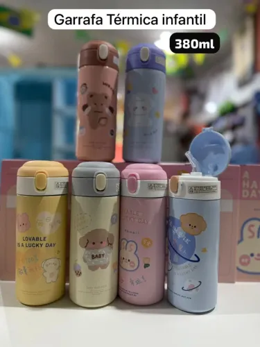 Garrafa térmica infantil Canudo de silicone