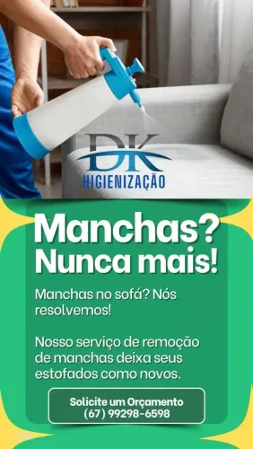 Limpeza e higienização de estofados em gerais