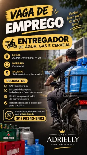 ? VAGA ABERTA | ENTREGADOR
