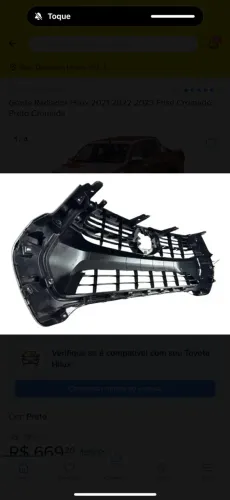 Grade frontal com câmera Hilux 2021 pra frente