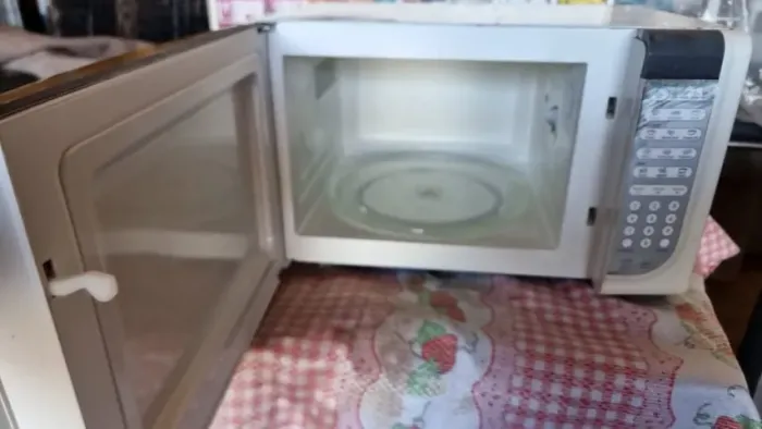 Microondas 28 litros funcionando tudo marca Electrolux com detalhes estéticos
