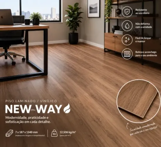 Sobra de Obra - Piso Laminado Durafloor New Way Nogueira Cadiz - 10,02 m²