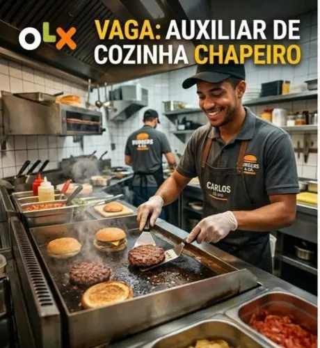 Auxiliar de cozinha.