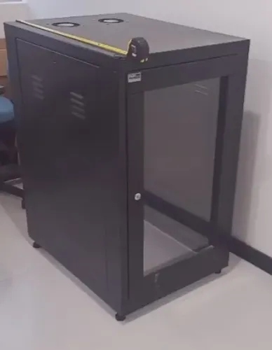 Rack de Chão Piso p/ Servidor Rede Tecom 1 metro x 80cm x 60cm Preto
