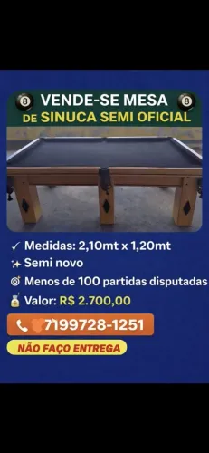 ? Mesa de Bilhar Completa - Ideal para Área de Lazer