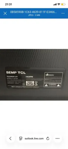 Tv 65 polegadas TCL para retirada de peças