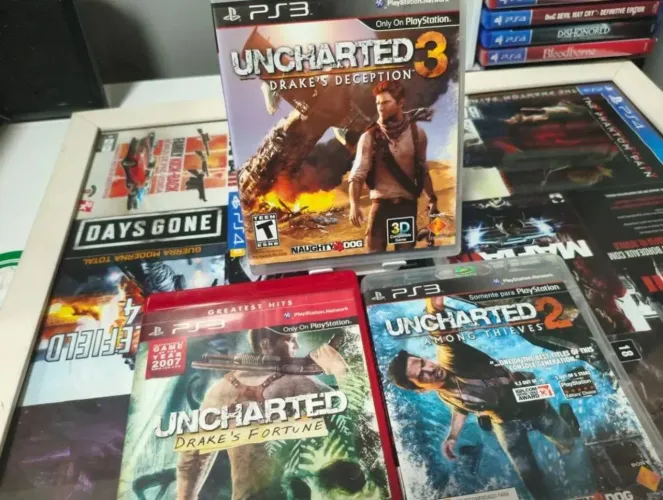 3 jogos Uncharted ps3 usado 