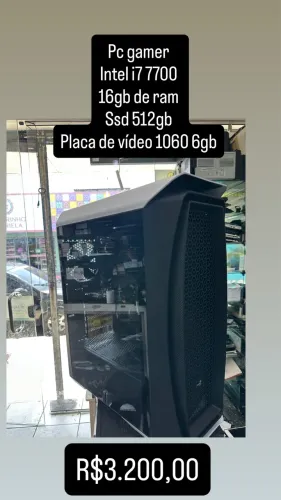 Pc gamer i7 7700 placa de vídeo 6gb 1060
