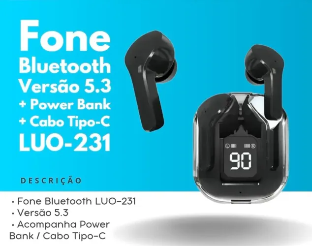 Fone Bluetooth versão 5.3
