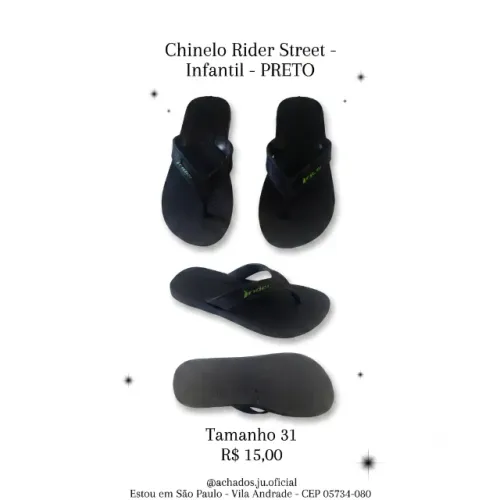 Chinelo Rider- Infantil - Preto